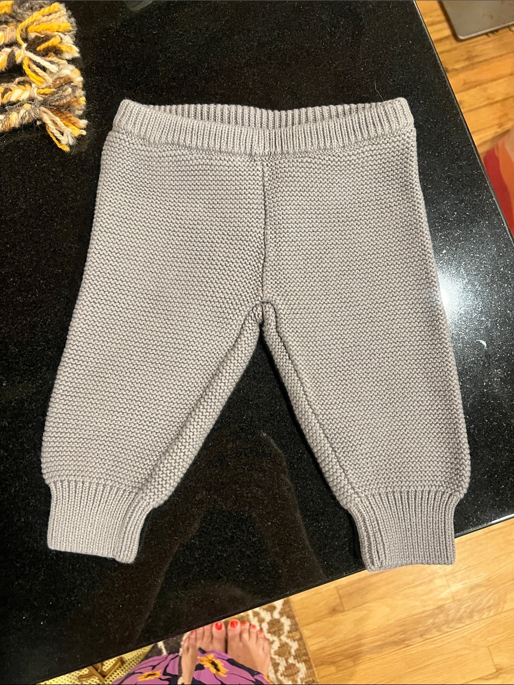 QUINCE Organic Cotton Sweater Knit Baby Jogger Pants Light Gray Taupe. 3-6 mos.